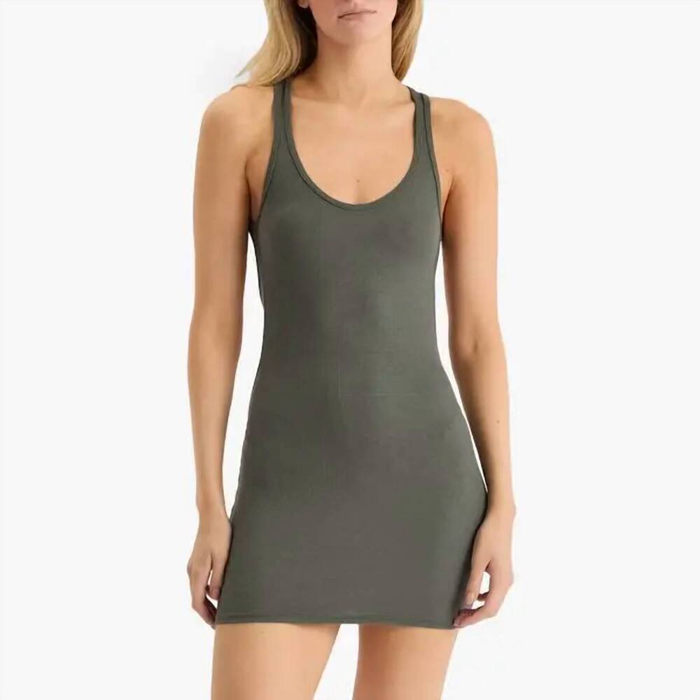NEW JOAH BROWN open back dress in mineral rib